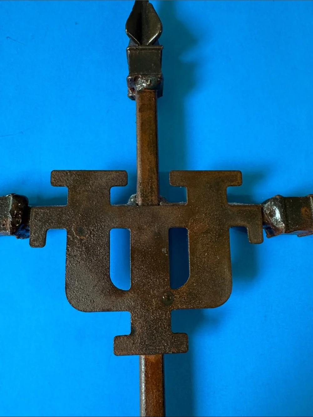 Rustic Brown Metal Wall Cross - Decorative Home Wall Decor - UT UNIVERSITY